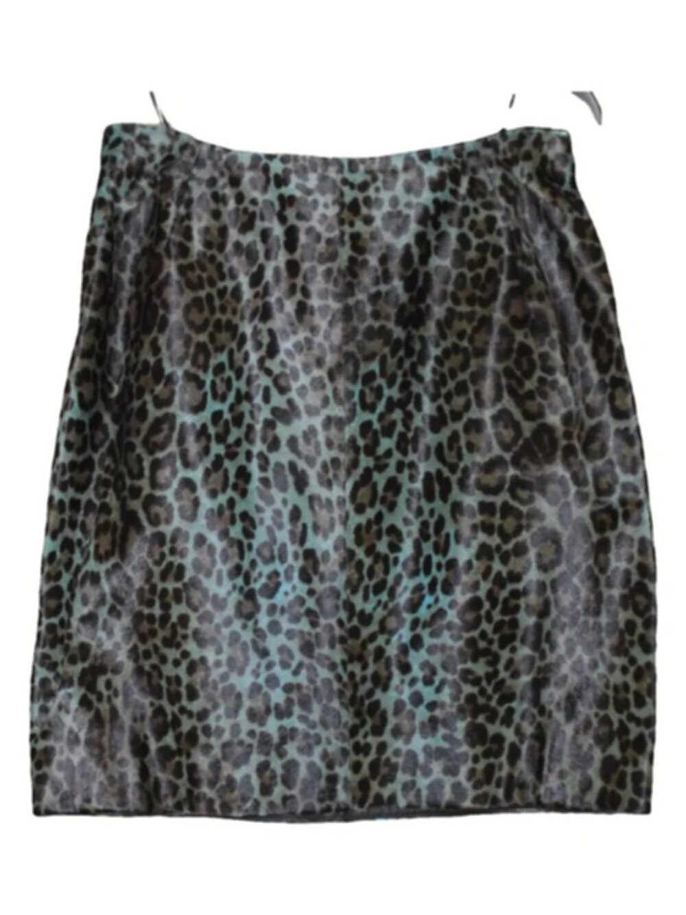 New w/Tags - Azzedine Alaia Leopard Pony Skirt in Lagoon, 42, worn by Kim K